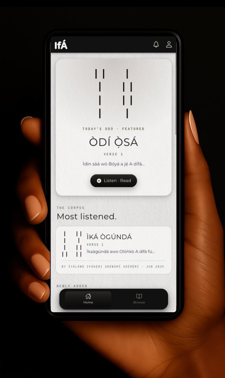 Today's odù on the Ifá App home screen
